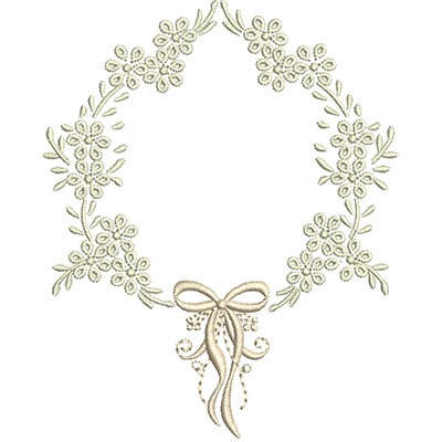 Matriz de matriz Matriz De Bordado Moldura Floral Com Laço 10 Cm